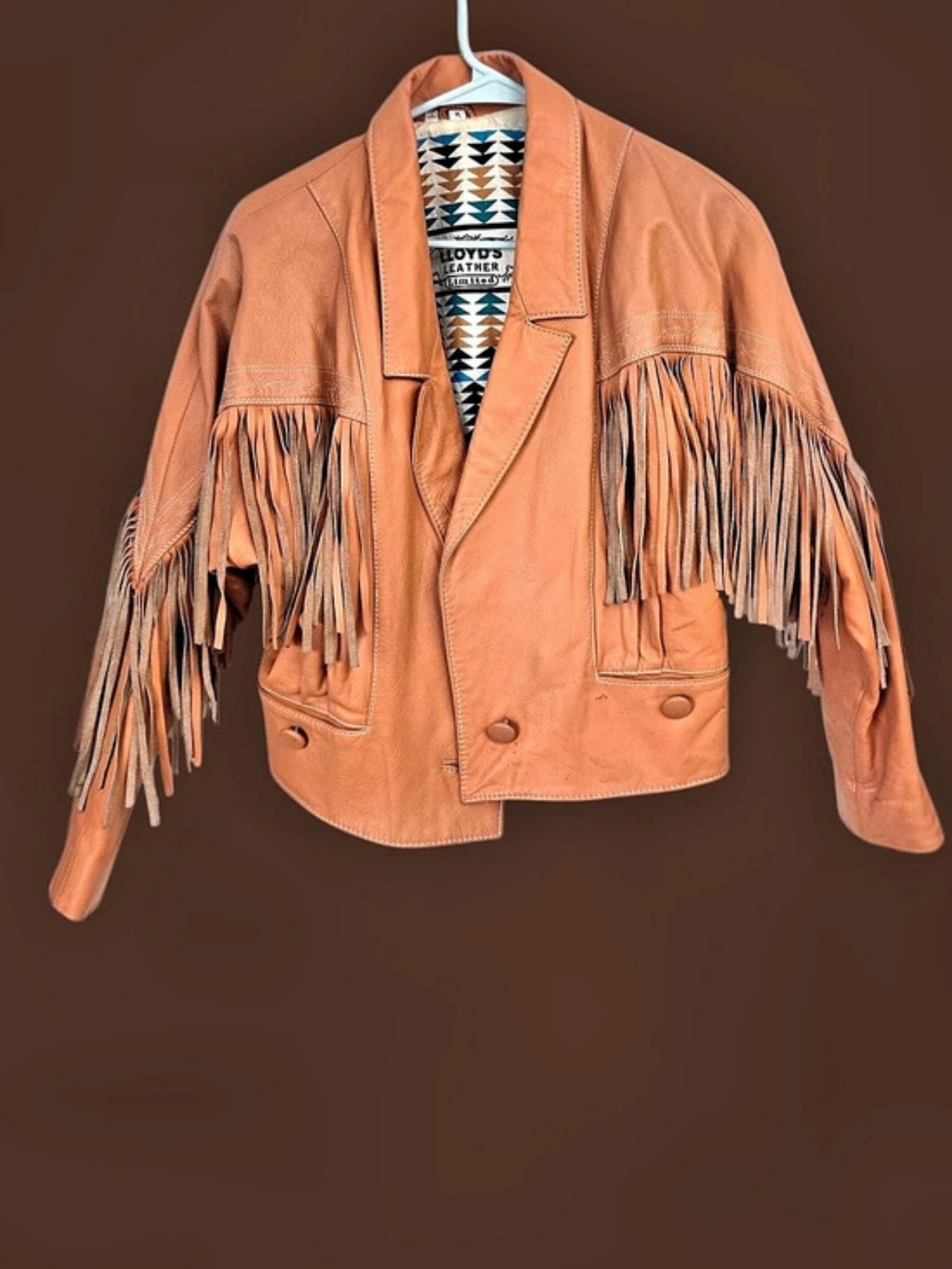 Lloyd's Leather Limited Fringe Leather Jacket in Brown